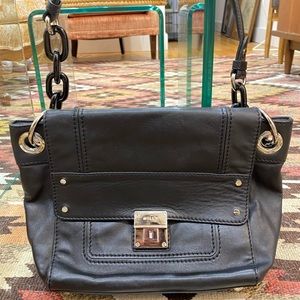 Milly black leather shoulder bag new!